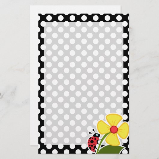 ラディバグの白黒水玉模様 便箋 (正面/裏面)