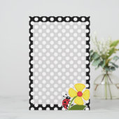 ラディバグの白黒水玉模様 便箋 (スタンド正面)