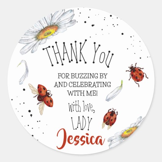 ラディバグの誕生日パ感謝していーティー ラウンドシール (正面)