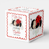 ラディバグの赤ちゃんシャワーの好意パーソナライズされた フェイバーボックス (裏面サイド)