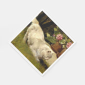 ラディバグを見る白いペルシャ猫 スタンダードランチョンナプキン (角)