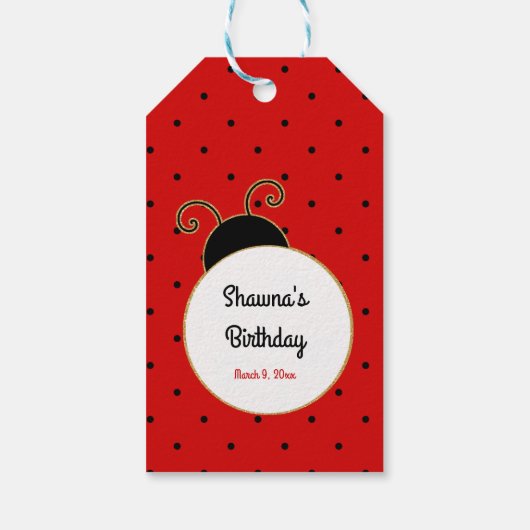 ラディバグアフリカンアメリカン赤と黒 ギフトタグ (裏面)