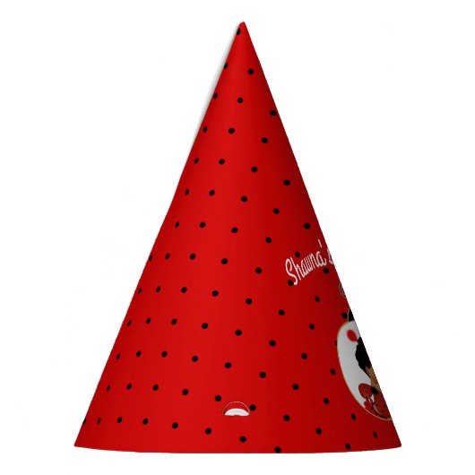 ラディバグアフリカンアメリカン赤と黒 パーティーハット (左)