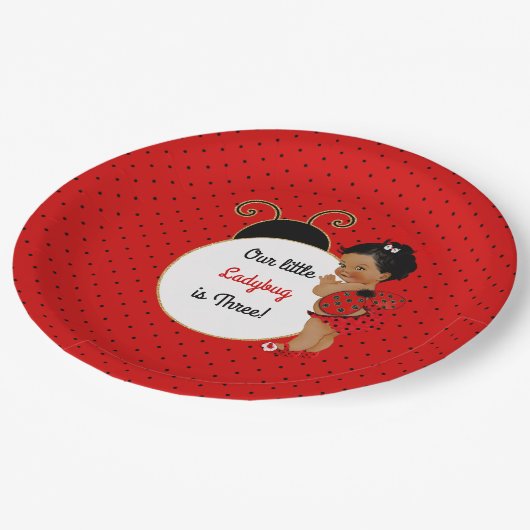 ラディバグアフリカンアメリカン赤と黒 ペーパープレート (アングル)