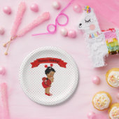 ラディバグアフリカ系アメリカ人ベビーガールレッドドット ペーパープレート (パーティー)