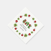 ラディバグアルファベットレターキッズ1stバースデーウェルカム スタンダードカクテルナプキン (角)