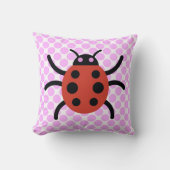 ラディバグアート水玉模様ピンク装飾用クッション クッション (正面)