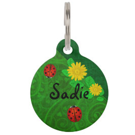 ラディバグウィムジー3Dフォークアートペット名 ペット　ネームタグ