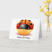 ラディバグカップケーキ誕生日カード カード (黄色い花)