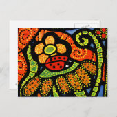 ラディバグカラフルお洒落フォークアートかわいい ポストカード (正面/裏面)