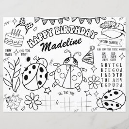 ラディバグカラーリングページ誕生日ランチョンマットDecor Kids