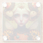 ラディバグクイーン2かわいいファンタジーアート ガラスコースター (裏面)