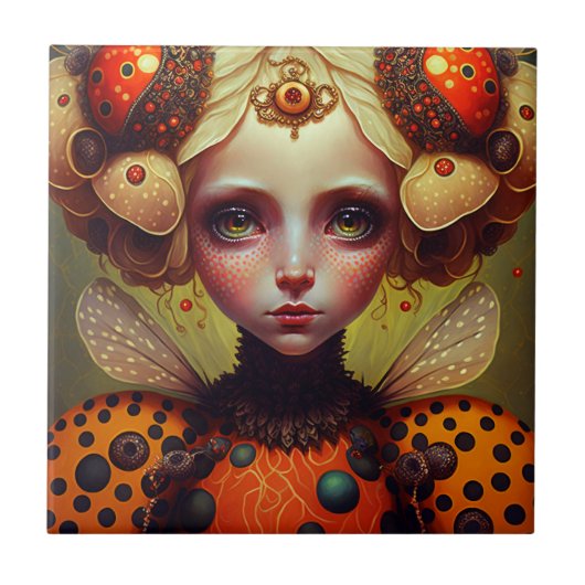 ラディバグクイーン2かわいいファンタジーアート タイル (正面)