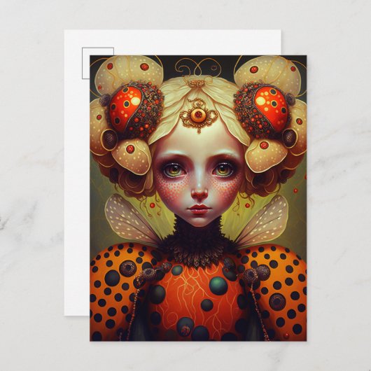 ラディバグクイーン2かわいいファンタジーアート ポストカード (正面/裏面)