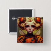 ラディバグクイーン2かわいいファンタジーアート 缶バッジ (正面&裏面)