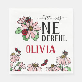 ラディバグズピンクデイジーオネダーフル誕生日パーティー スタンダードランチョンナプキン