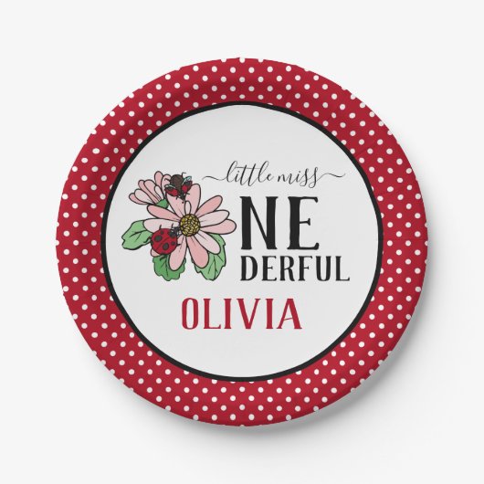 ラディバグズ・ピンク・デイジーズ・ワンダーフル・バースデー・パーティー ペーパープレート (正面)