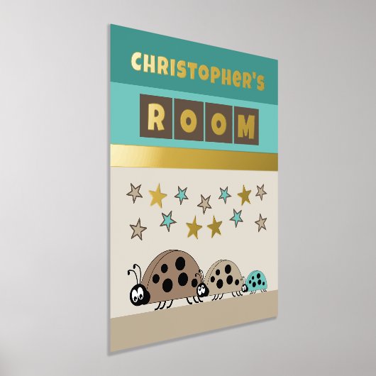 ラディバグズkidの部屋ブラウングリーン子供部屋金ゴールド 箔ポスター (レイダウン)