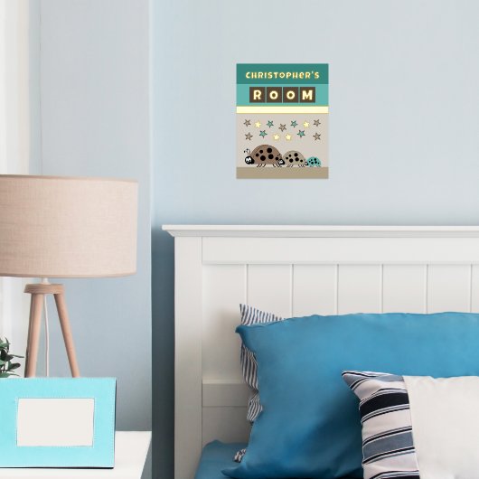 ラディバグズkidの部屋ブラウングリーン子供部屋金ゴールド 箔ポスター (インサイチュ (寝室))