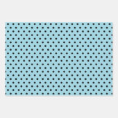 ラディバグターコイズと黒いドットと正方形 ラッピングペーパーシート (正面2)