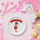 ラディバグテーマベビーガールレッドドット ペーパープレート (パーティー)