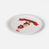 ラディバグテーマベビーガールレッドドット ペーパープレート (アングル)