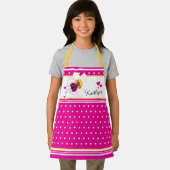 ラディバグハートフラワードットピンク白カスタム黄 エプロン (インサイチュ)