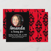 ラディバグバグ昆虫幾何学誕生日パーティー 招待状 (正面/裏面)