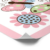 ラディバグバタフライ子供部屋ウォールアートネームプリント ポスター (角)