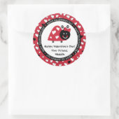 ラディバグバレンタインデーハートパーティーのお願い ラウンドシール (バッグ)