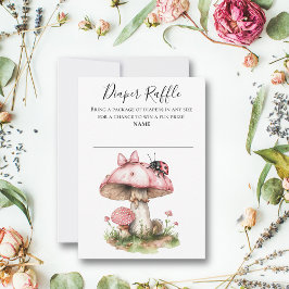 ラディバグピンクベビーシャワーおむつラッフル 招待状