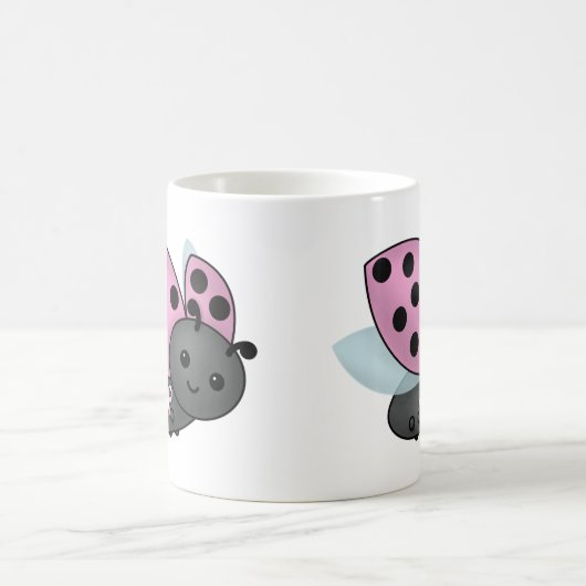 ラディバグピンク認識度リボンコーヒーマグ コーヒーマグカップ (中央)