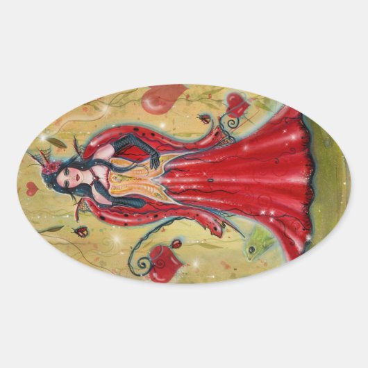 ラディバグフェアリーハートバレンタイン妖精 楕円形シール (正面)