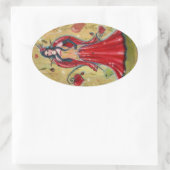 ラディバグフェアリーハートバレンタイン妖精 楕円形シール (バッグ)