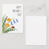 ラディバグフローラバターカップブルーベルズマザーズデイ ノートカード (正面/裏面)