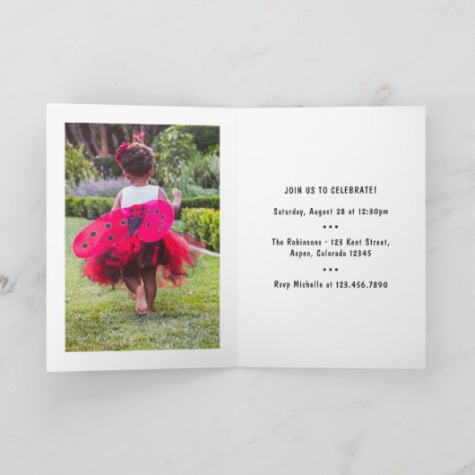 ラディバグブラックプリンセスおとぎ話バースデーパーティー 招待状 (内部)