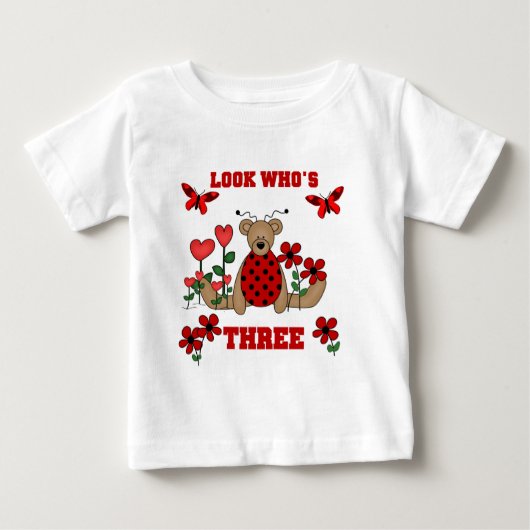 ラディバグベア3rd誕生日Tシャツ ベビーTシャツ (正面)