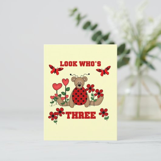 ラディバグベア3rd誕生日Tシャツ ポストカード (スタンド正面)