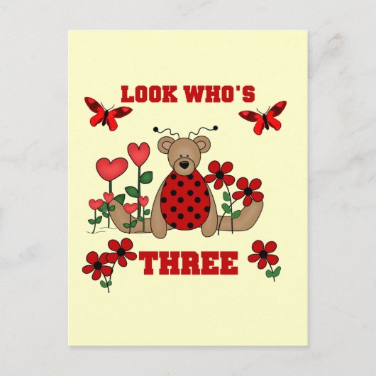 ラディバグベア3rd誕生日Tシャツ ポストカード (正面)