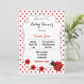 ラディバグベビーシャワー招待状水玉模様 招待状 (スタンド正面)