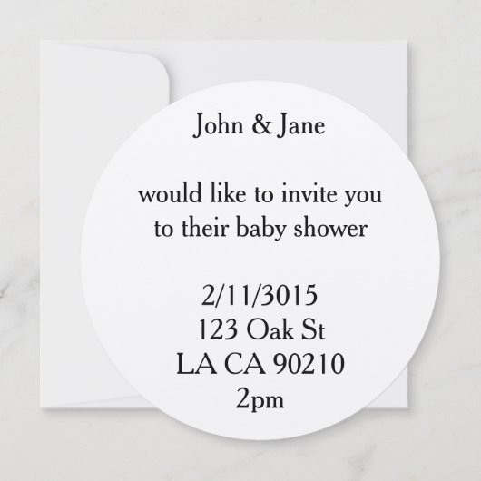 ラディバグベビーシャワー招待状 招待状 (裏面)