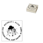 ラディバグラウンド差出人住所木製ゴムスタンプ ラバースタンプ (押印)