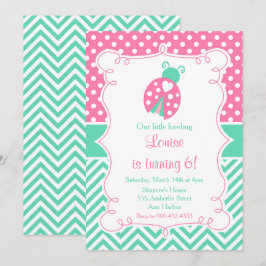 ラディバグラディバードピンクの誕生日パーティー 招待状