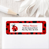 ラディバグレッドブラック水玉模様差出人住所 ラベル (インサイチュ)