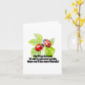 ラディバグ友情引用文おもしろいBFFオールドシニレ カード (黄色い花)