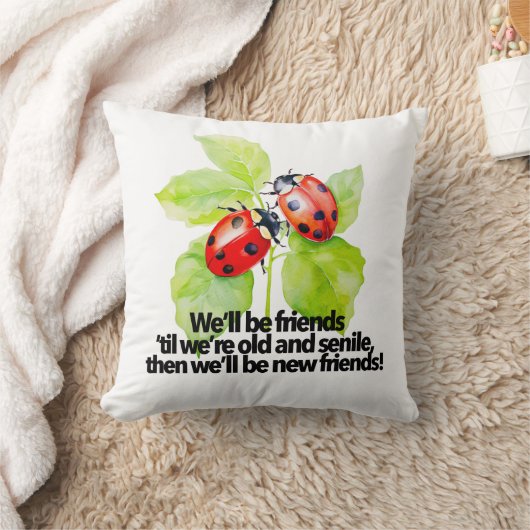 ラディバグ友情引用文おもしろいBFFオールドシニレ クッション (ブランケット)