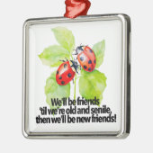 ラディバグ友情引用文おもしろいBFFオールドシニレ メタルオーナメント (左)
