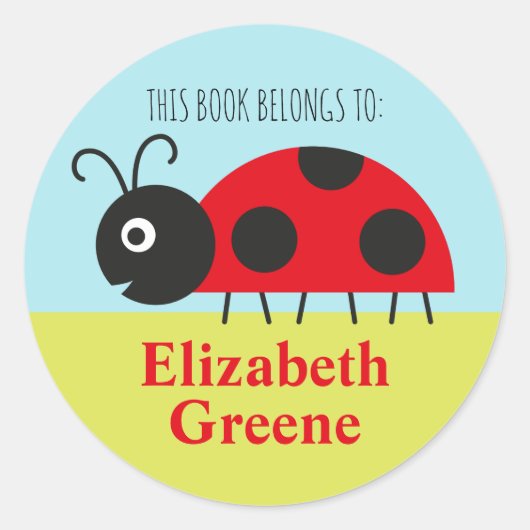 ラディバグ名ラベルラウンドステッ子供へカー ラウンドシール (正面)