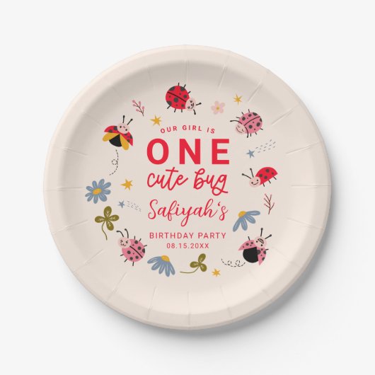 ラディバグ夏の最初の誕生日パーティー ペーパープレート (正面)
