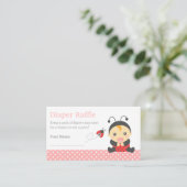 ラディバグ女の子ベビーシャワーおむつラッフルチケット エンクロージャーカード (スタンド正面)